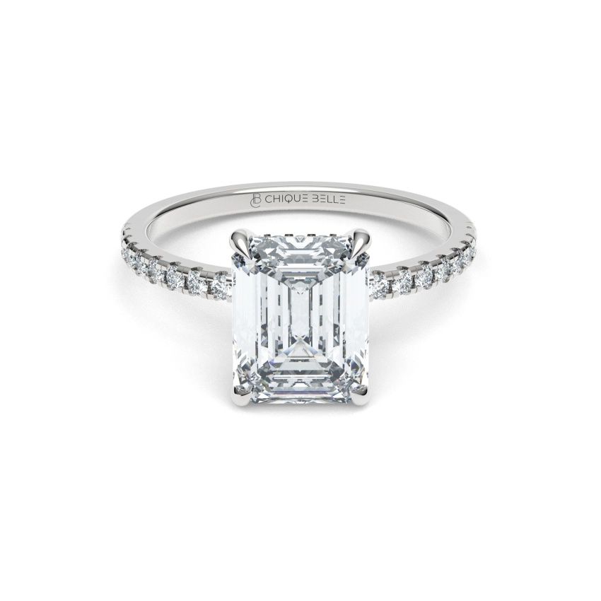 Zinnia Hidden Halo Half Eternity Diamond Ring