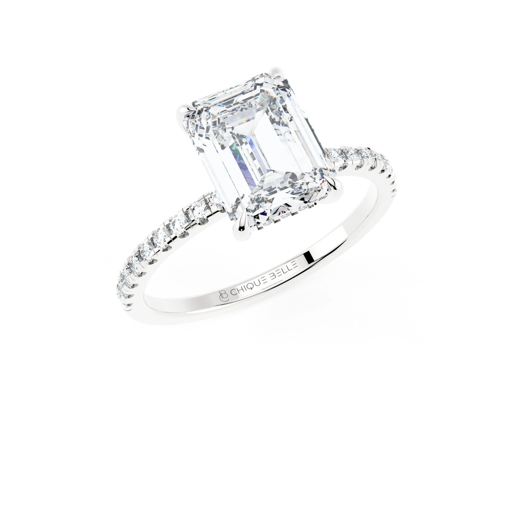 Zinnia Hidden Halo Half Eternity Diamond Ring