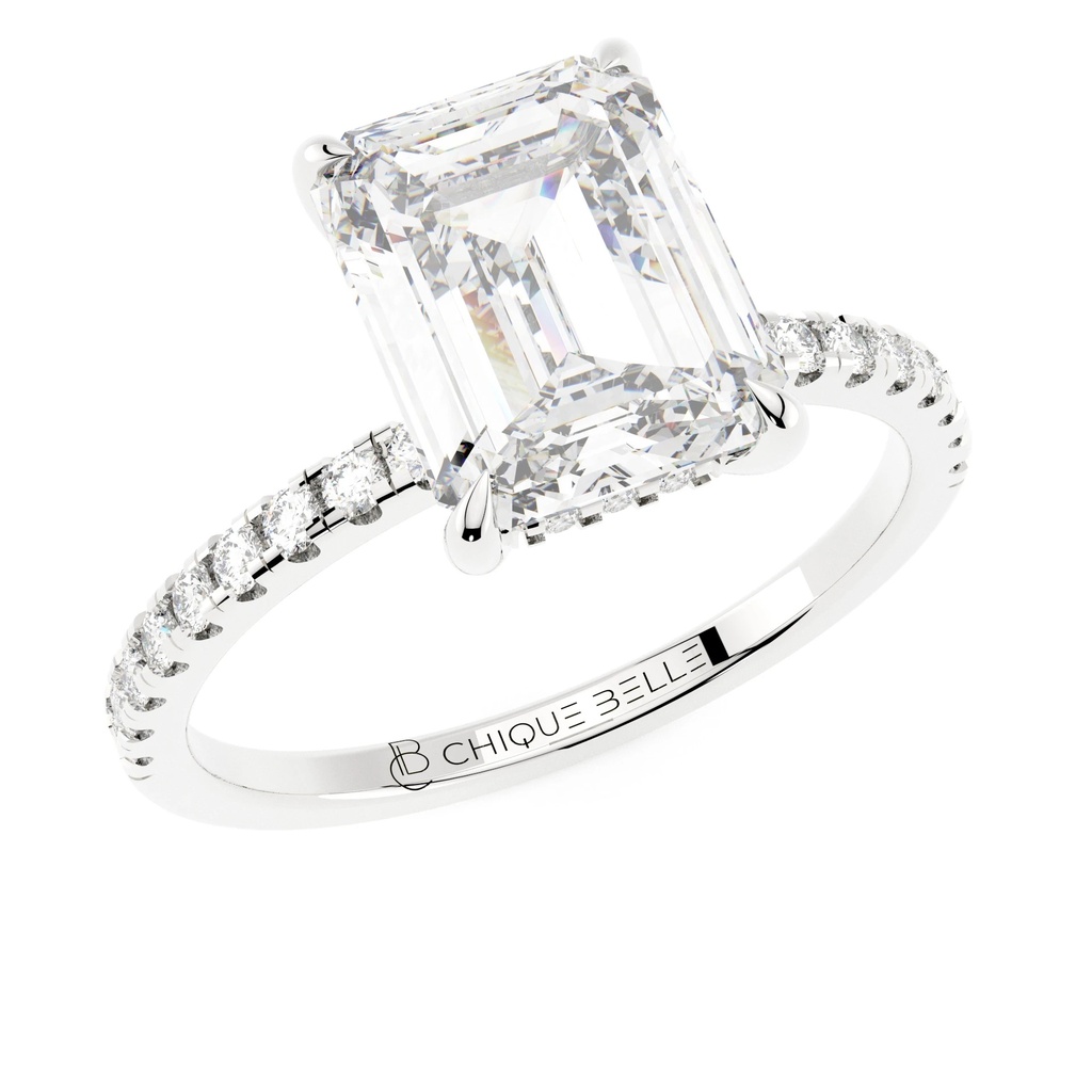 Zinnia Hidden Halo Half Eternity Diamond Ring