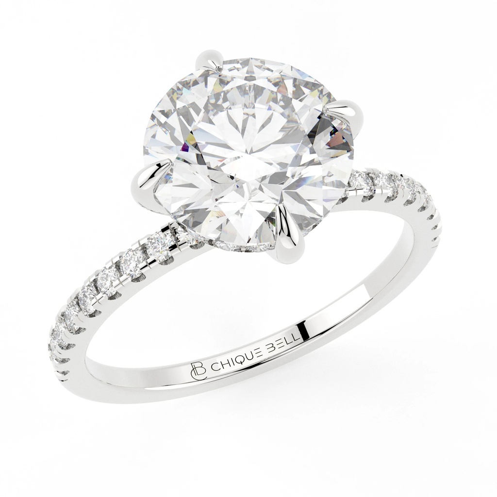 Rose Hidden Halo Diamond Ring