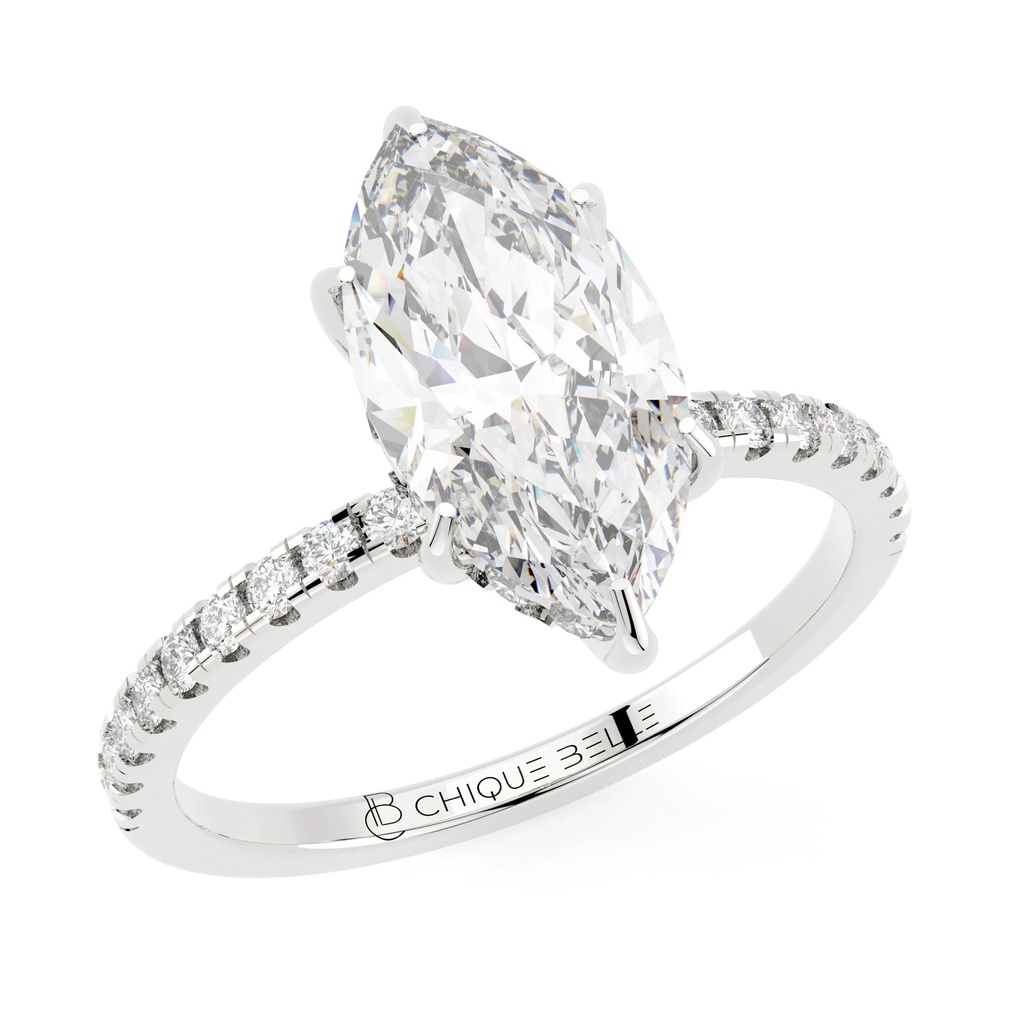 Flora Hidden Halo Diamond Ring