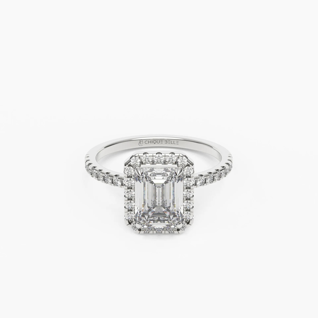 Zinnia Hidden Halo Half Coverage Diamond Ring