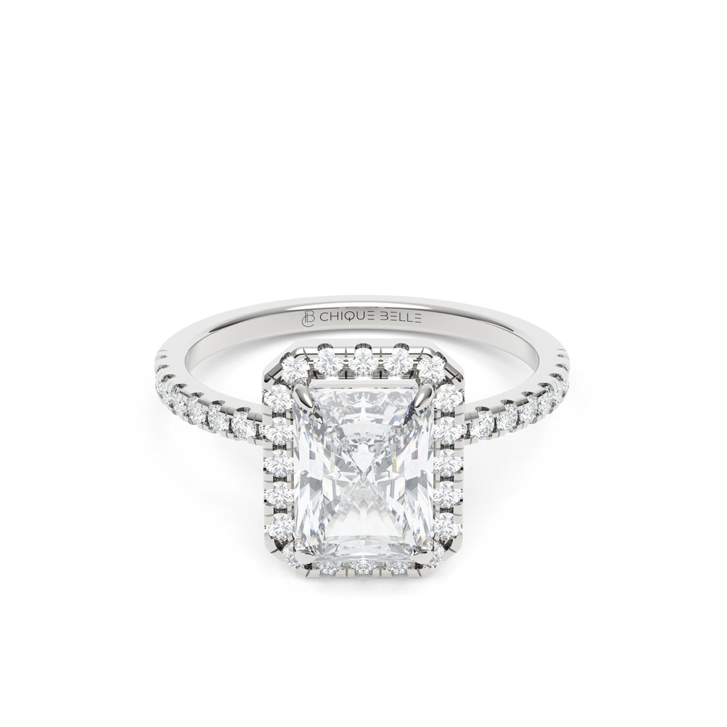 Iris Halo and Half Eternity Diamond Ring