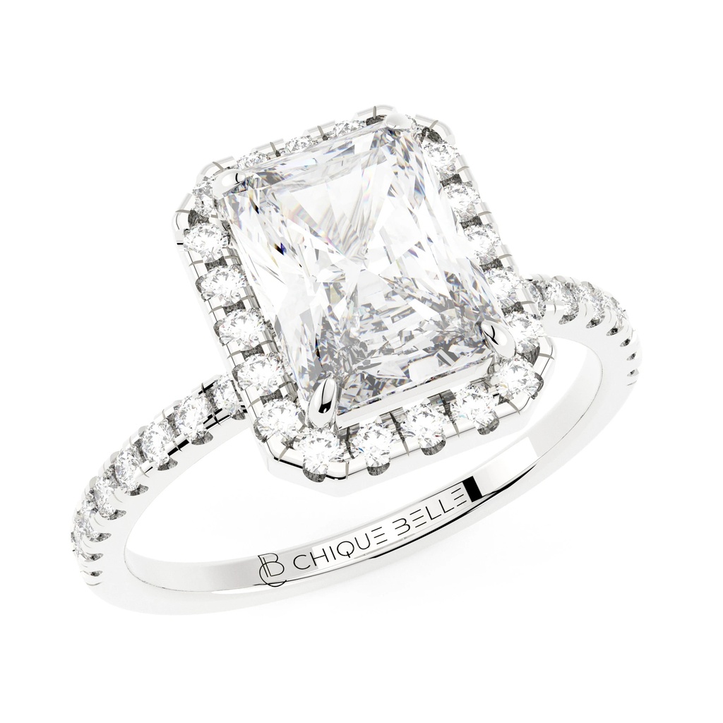 Iris Halo and Half Eternity Diamond Ring