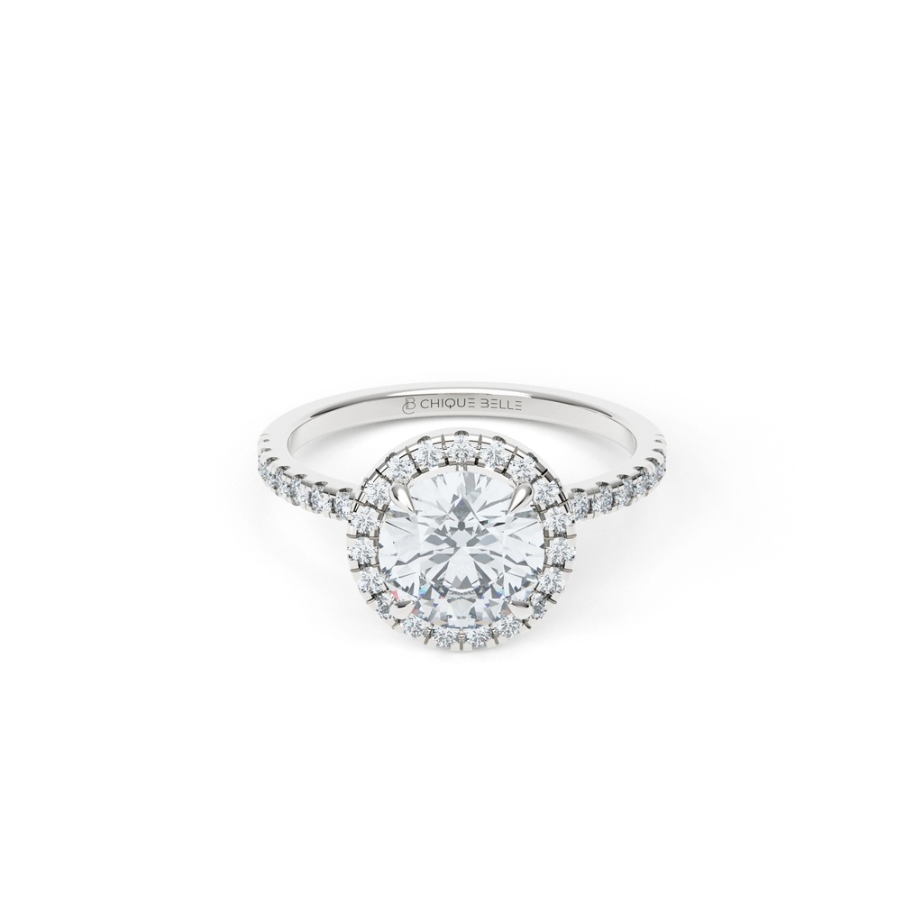 Rose Halo Half Eternity Diamond Ring