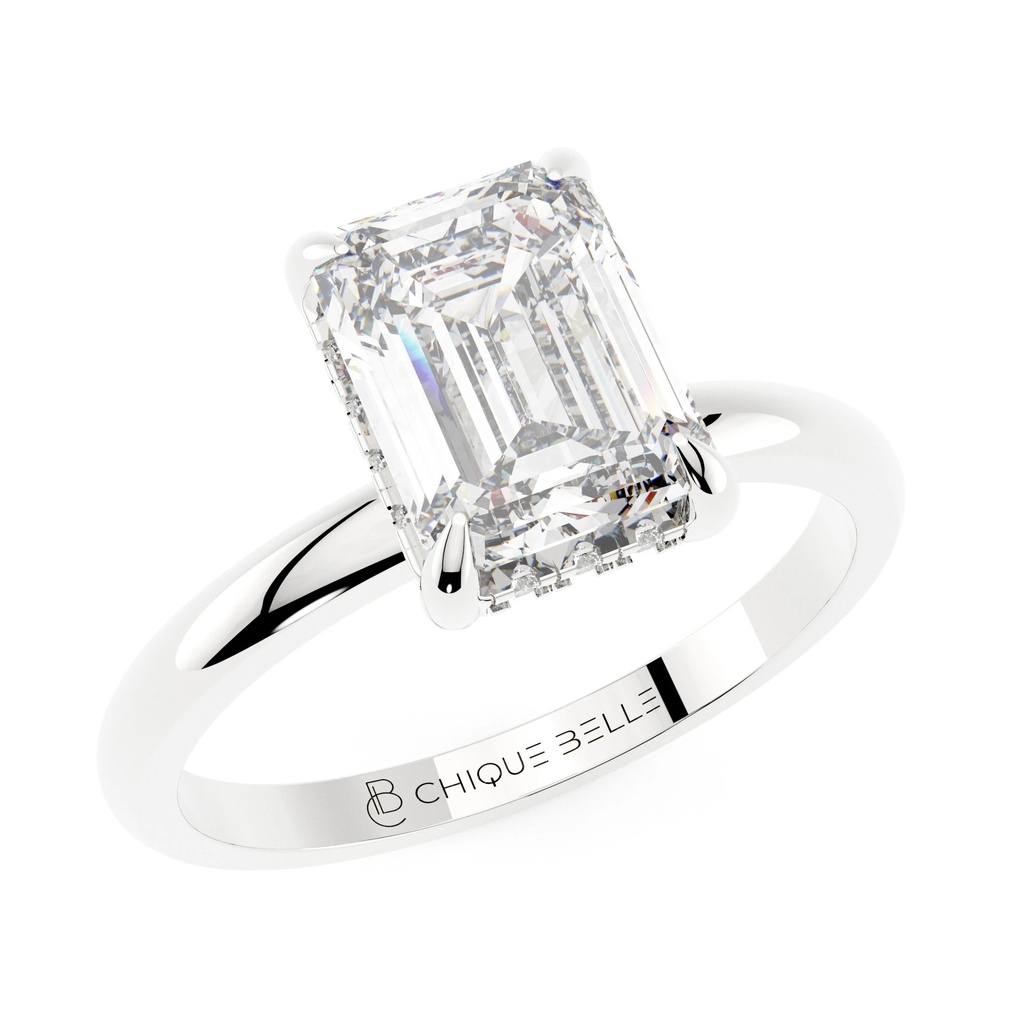 Zinnia Hidden Halo Diamond Ring