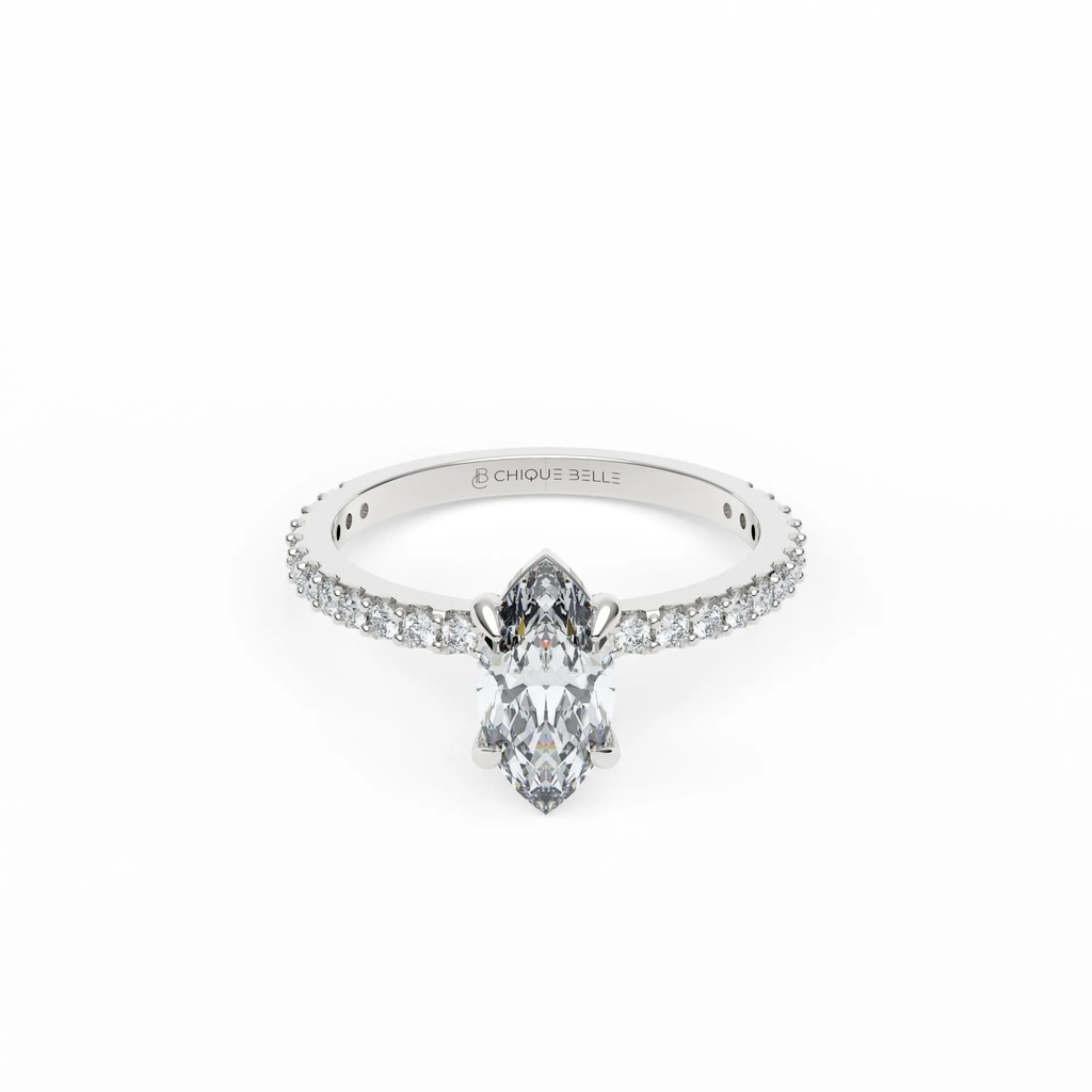 Flora Hidden Halo 3/4 Coverage Diamond Ring