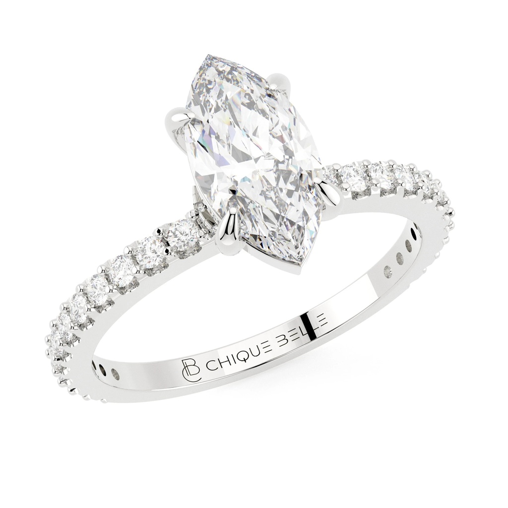 Flora Hidden Halo 3/4 Coverage Diamond Ring