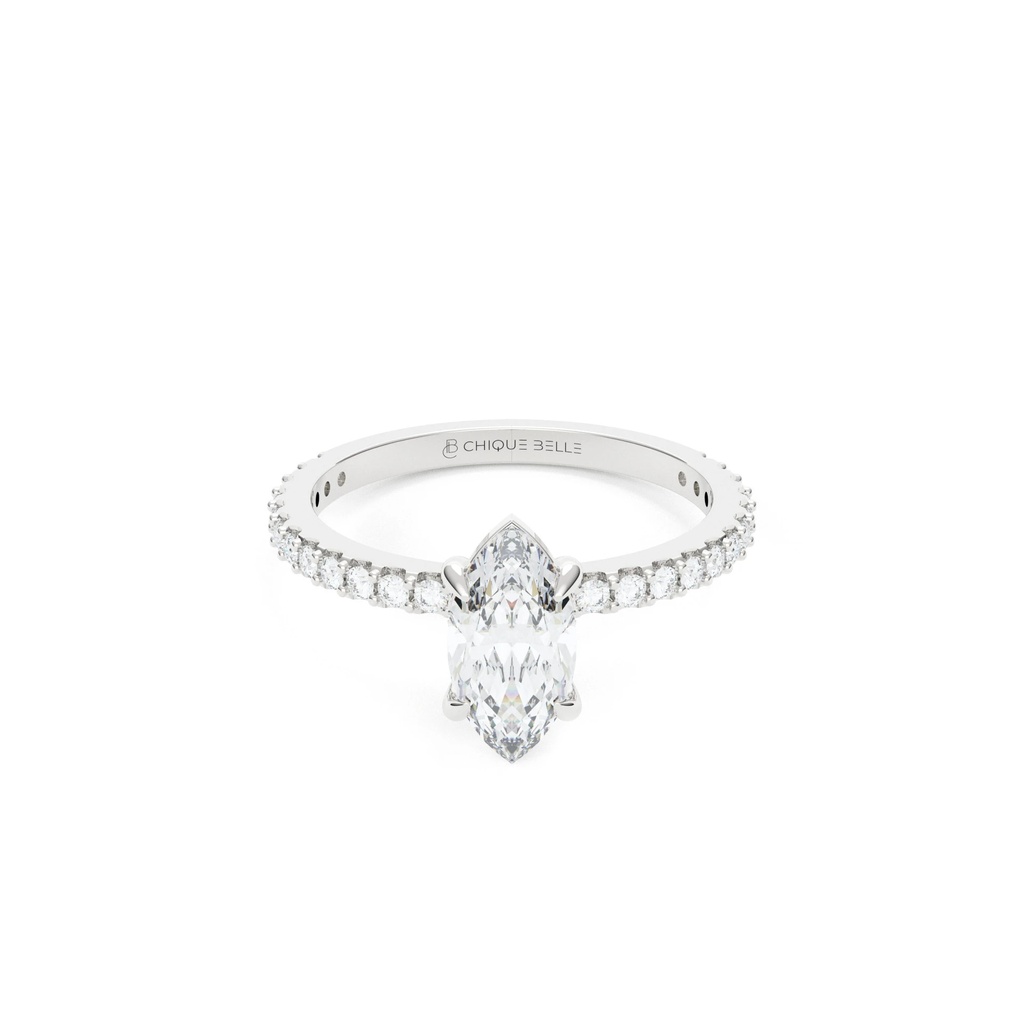 Flora Hidden Halo 3/4 Coverage Diamond Ring