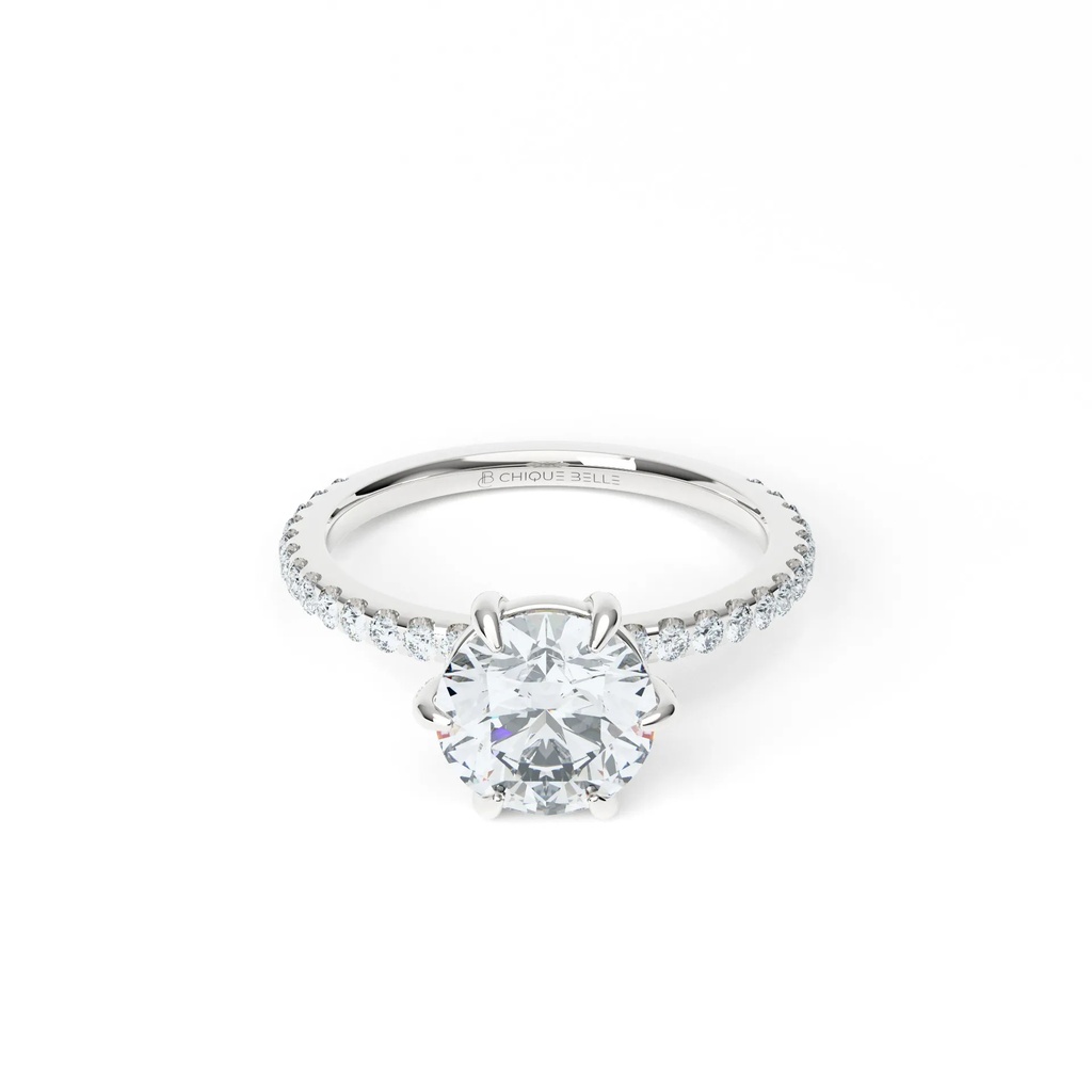 Rose Hidden Halo 3/4 Coverage Diamond Ring