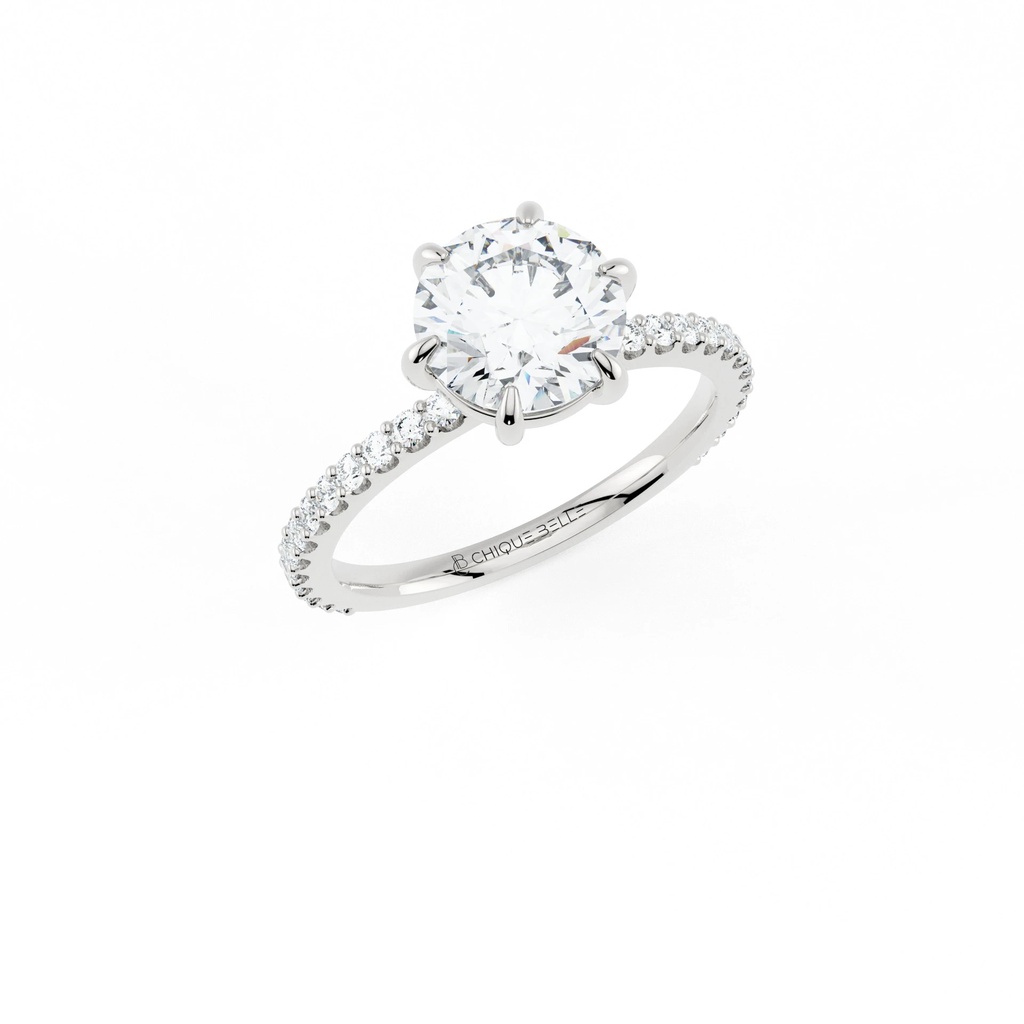 Rose Hidden Halo 3/4 Coverage Diamond Ring