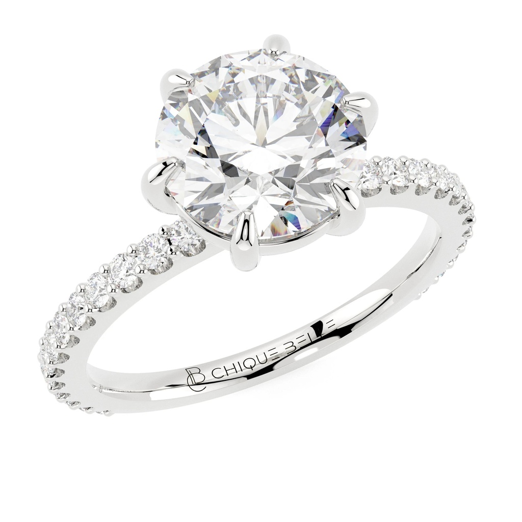 Rose Hidden Halo 3/4 Coverage Diamond Ring