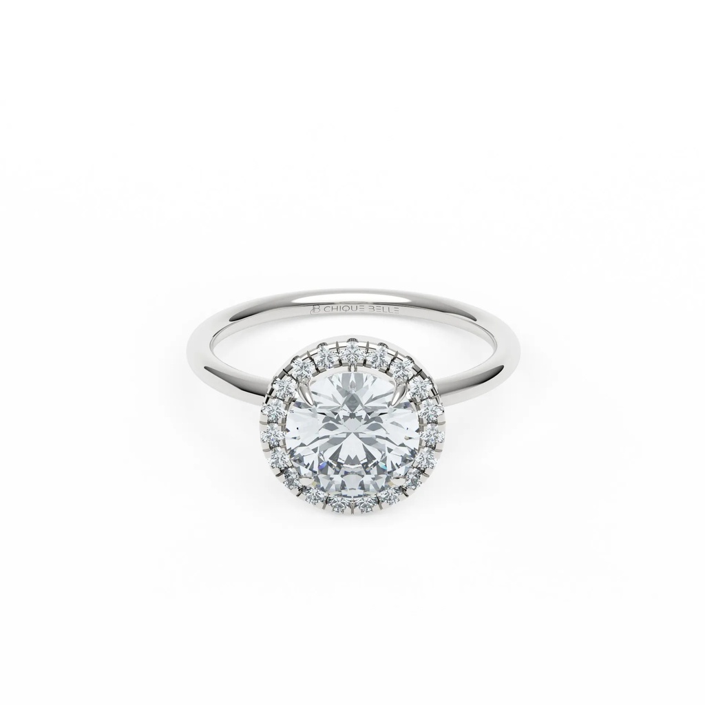Rose Halo Diamond Ring