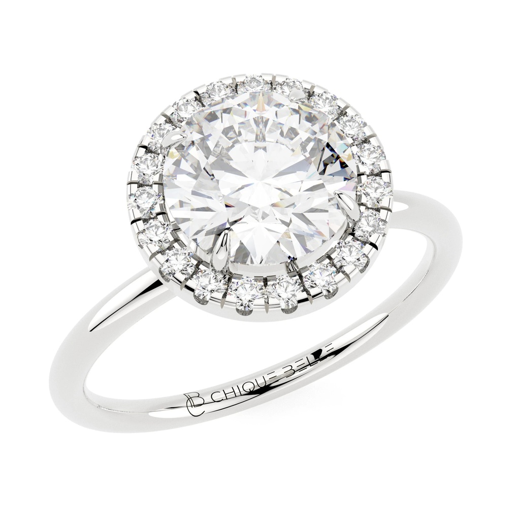 Rose Halo Diamond Ring