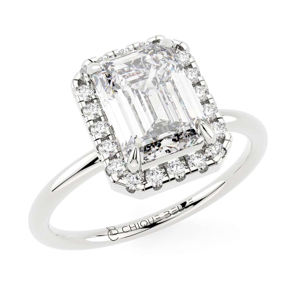 Zinnia Halo Diamond Ring