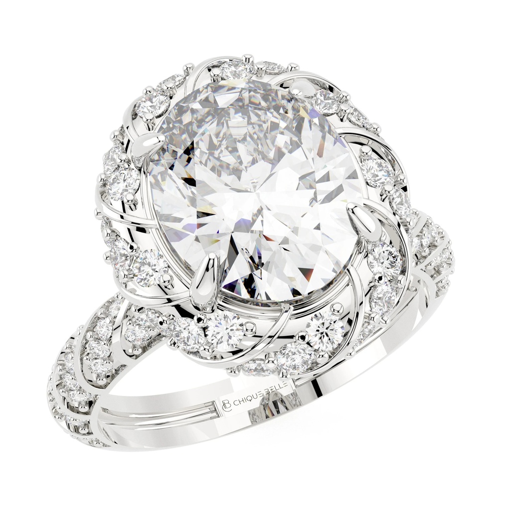 Aster Spiral Half Coverage Diamond Ring