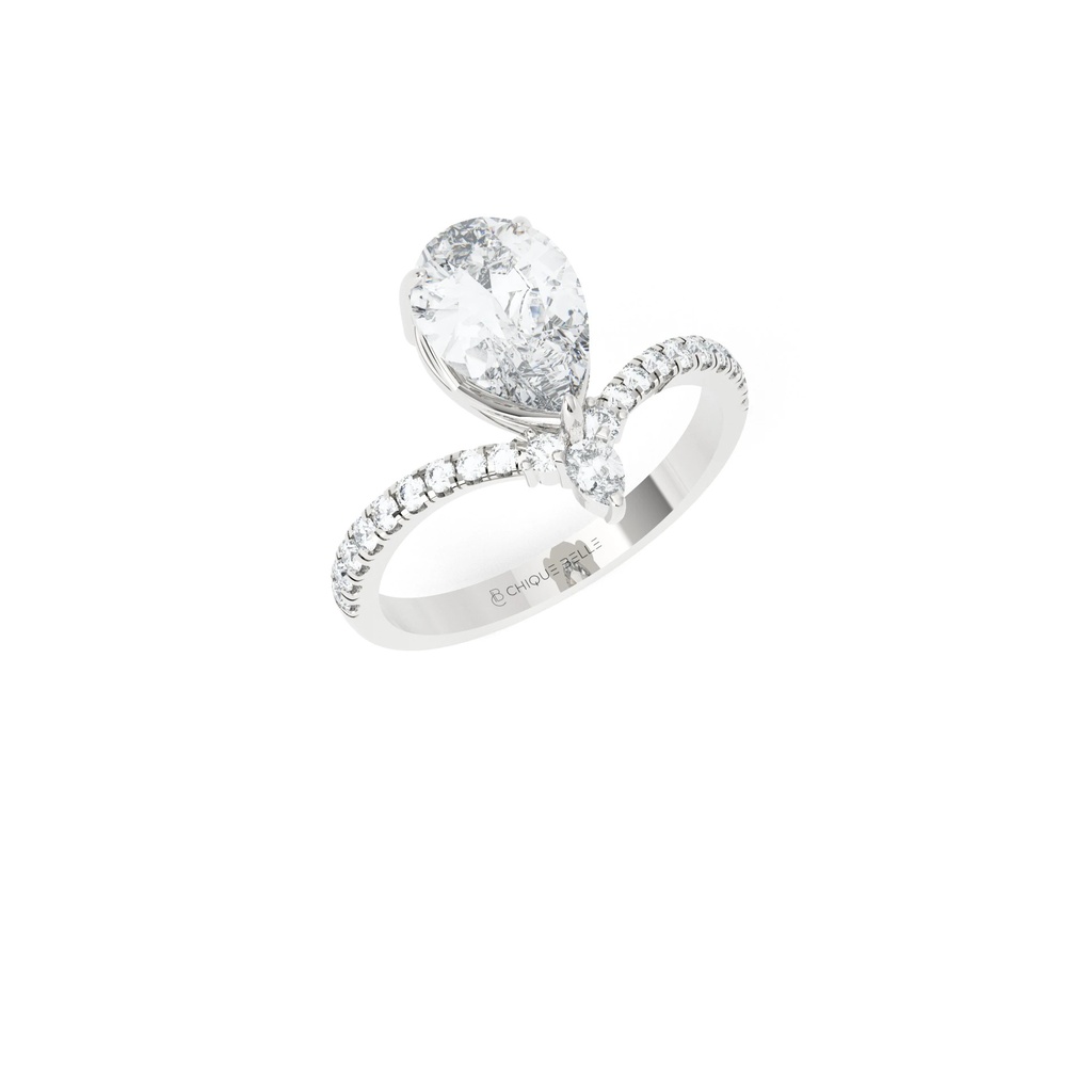 Pairfum V Shaped Dimoand Ring