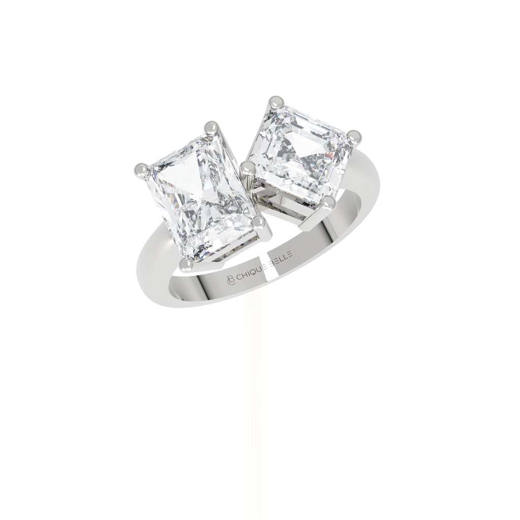 Moi Radiant And Emerald Diamond Ring