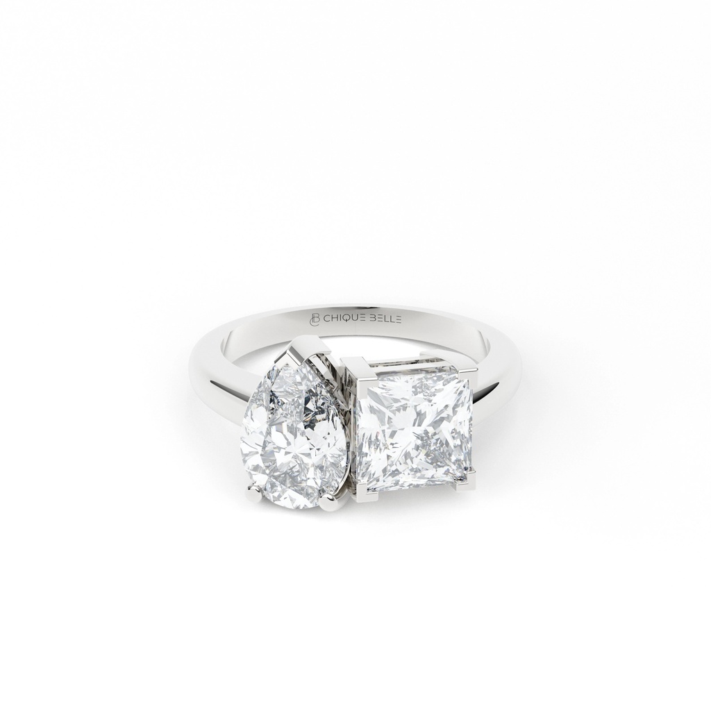 Moi Pear And Princess Diamond Ring