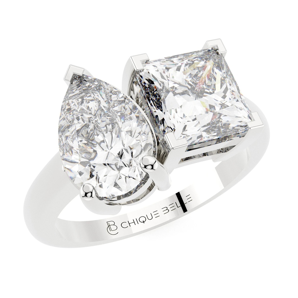 Moi Pear And Princess Diamond Ring