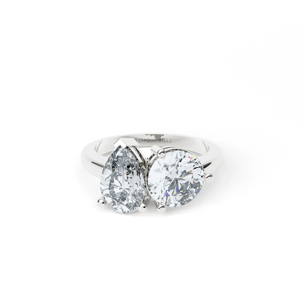 Moi Pear And Round Diamond Ring