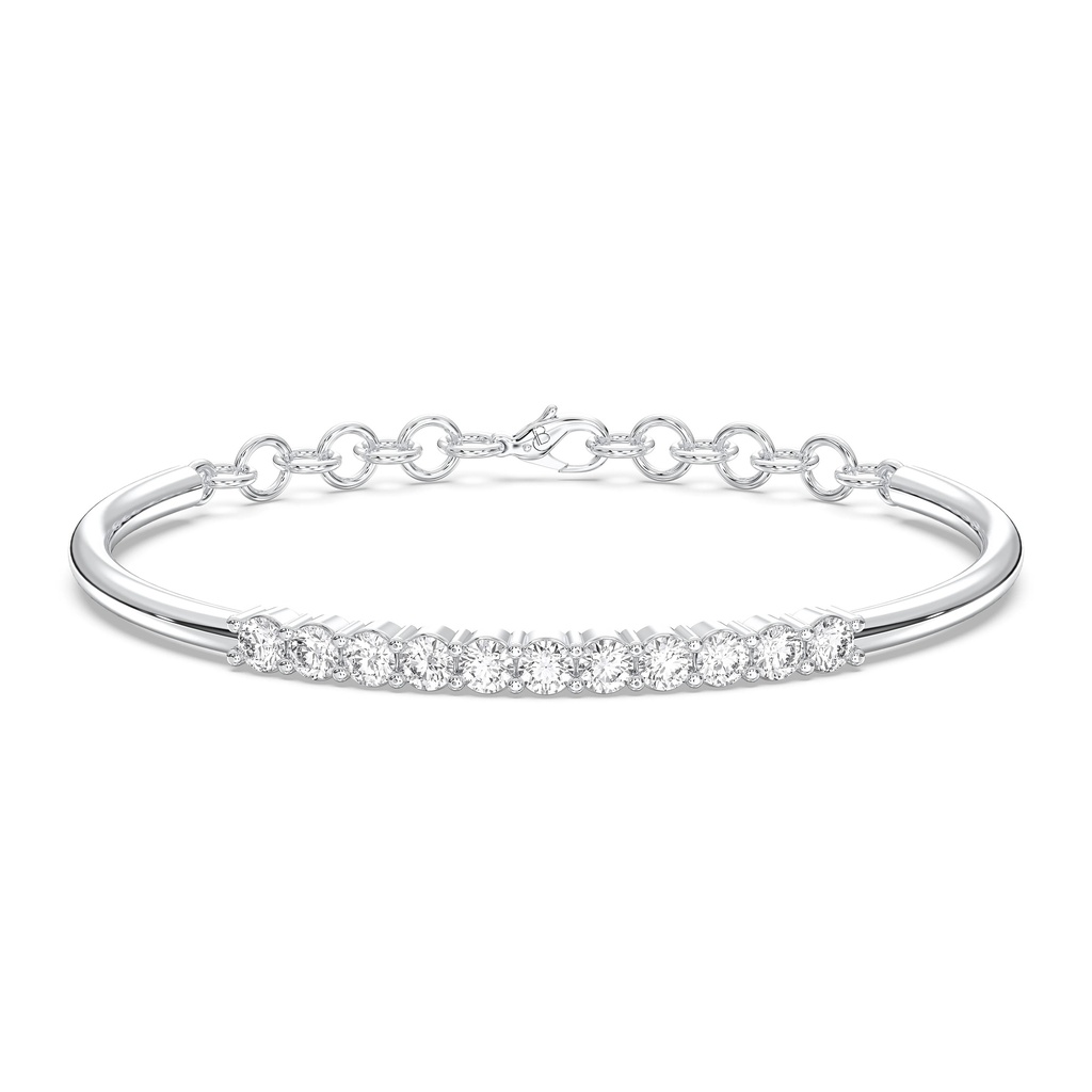 Minimalist Diamond Bangle and Chain Bracelet
