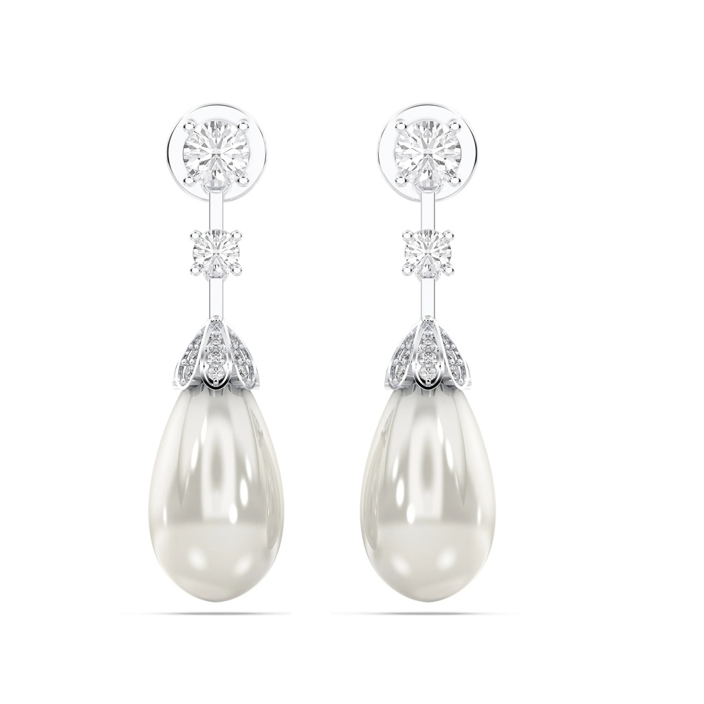 Pearl Drop Diamond Earrings