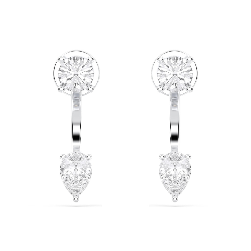 Round And Pear Ear Jacket Dimaond Earirng