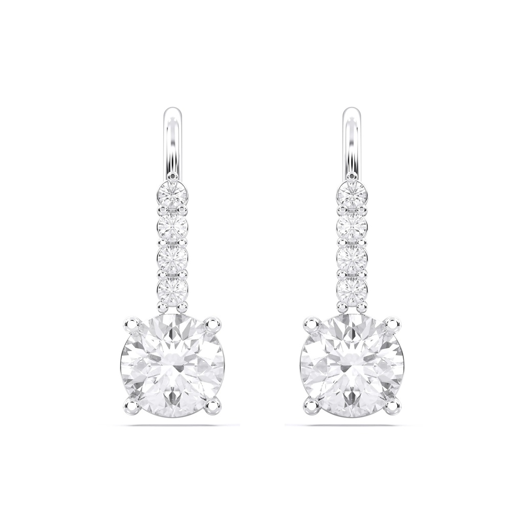 Solitire Drop Hook Diamond Earring