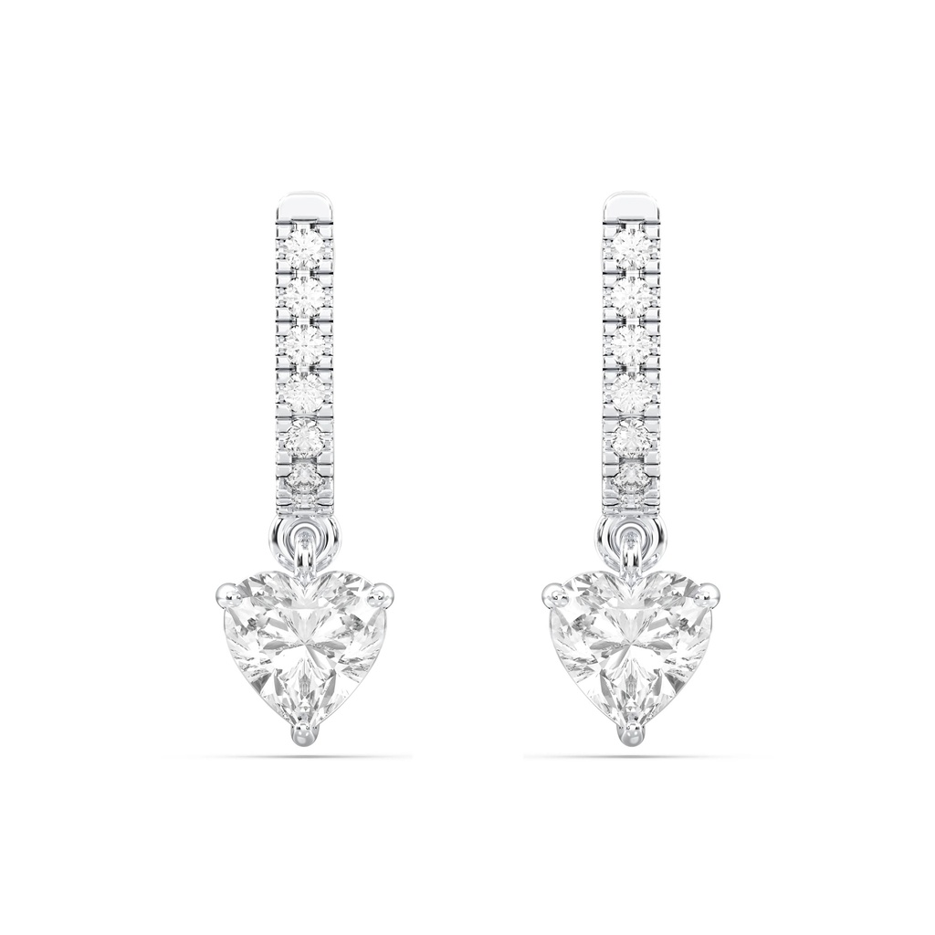 Heart Drop Hoop Earring