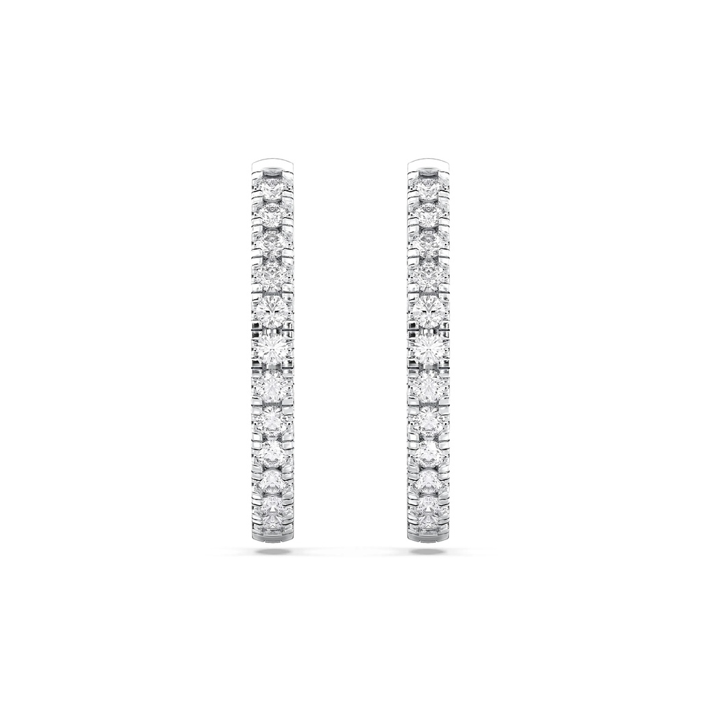 Front And Back Diamond Studded Hoop Earrings
