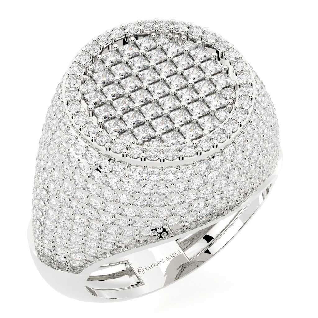 7.8mm Royal Pavé Signet Ring