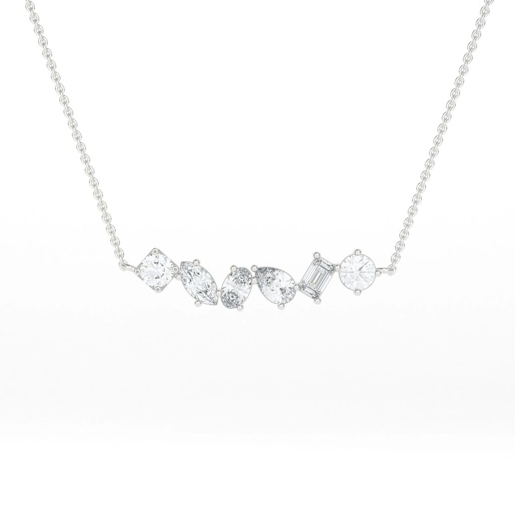 Multi Shaped Diamond Pendant with Necklace