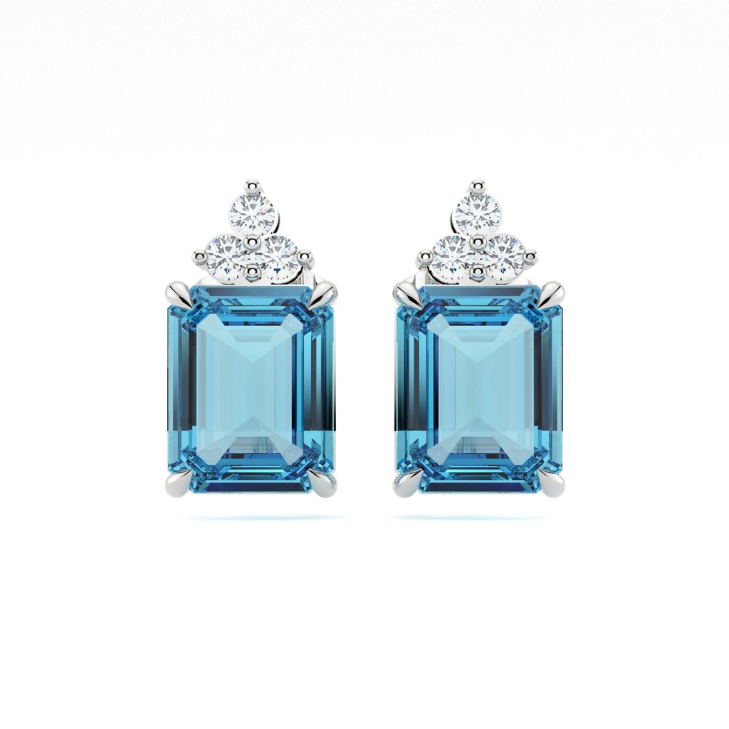 Aquamarine Diamond Studs