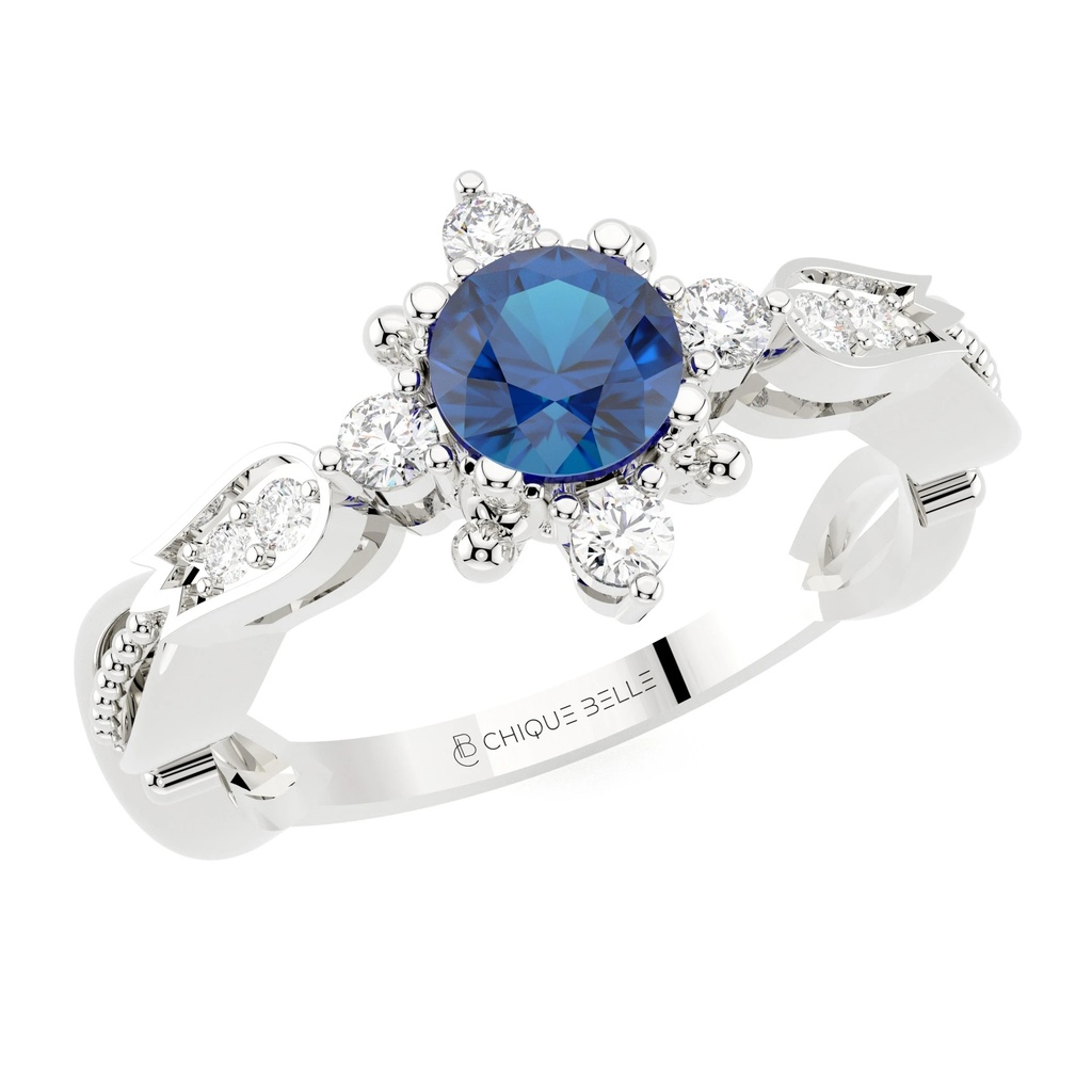 Blue Topaz Diamond Ring