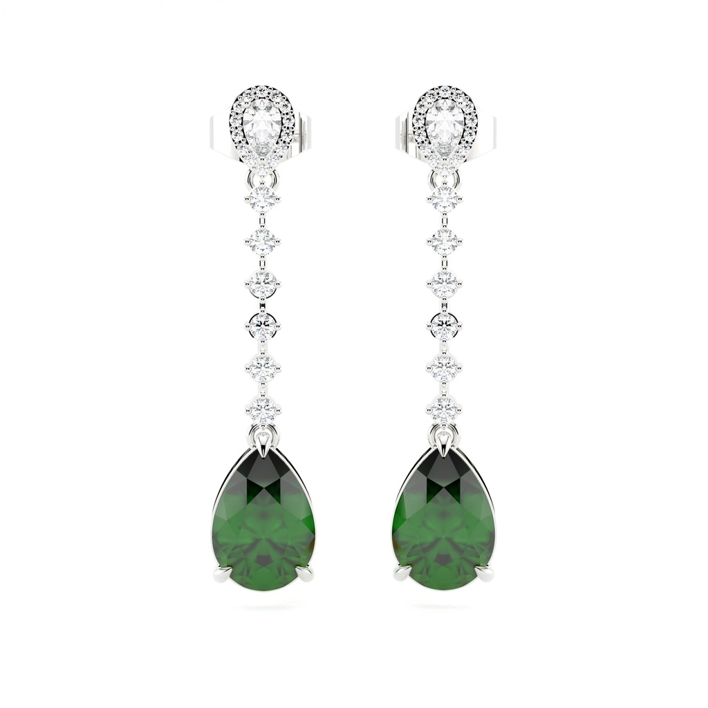 Emerald Drop Long Earring