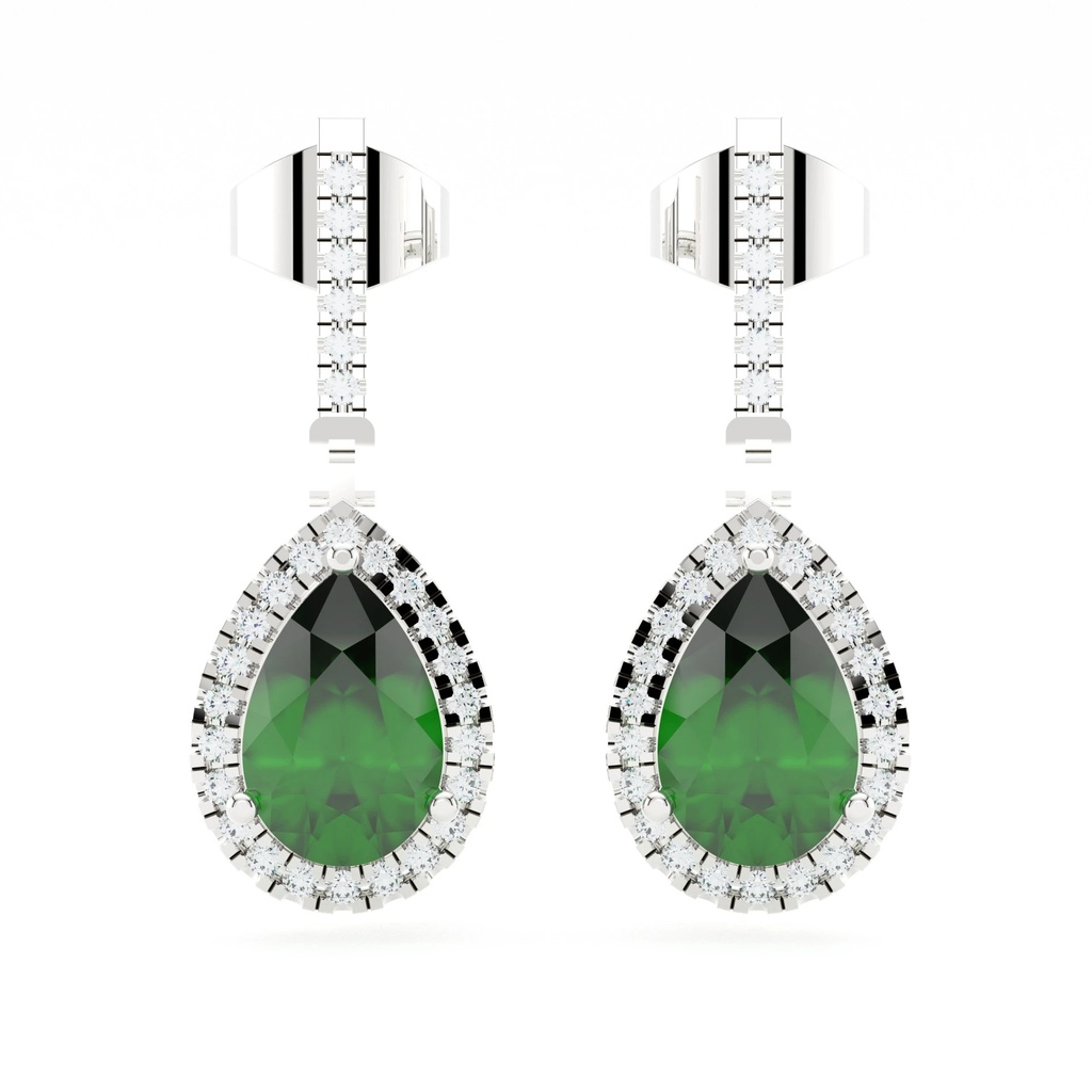 Emerald and Diamond Drop Earring