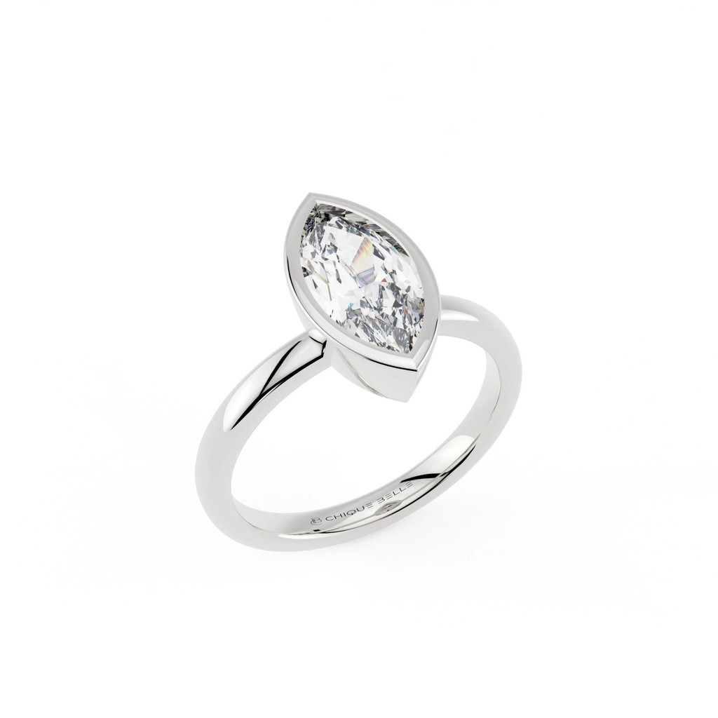 Marquise Diamond Bazel Set Engagement Ring 