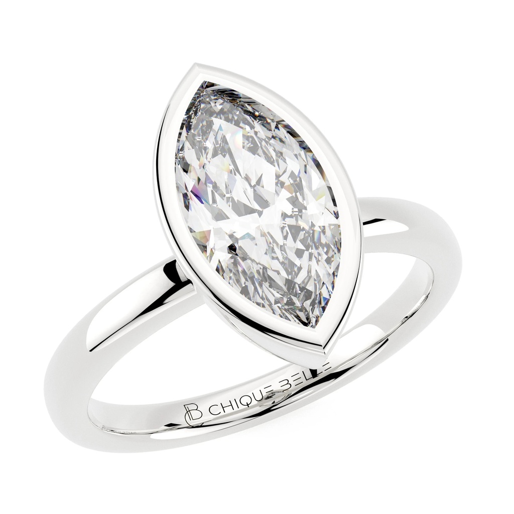 Marquise Diamond Bazel Set Engagement Ring 