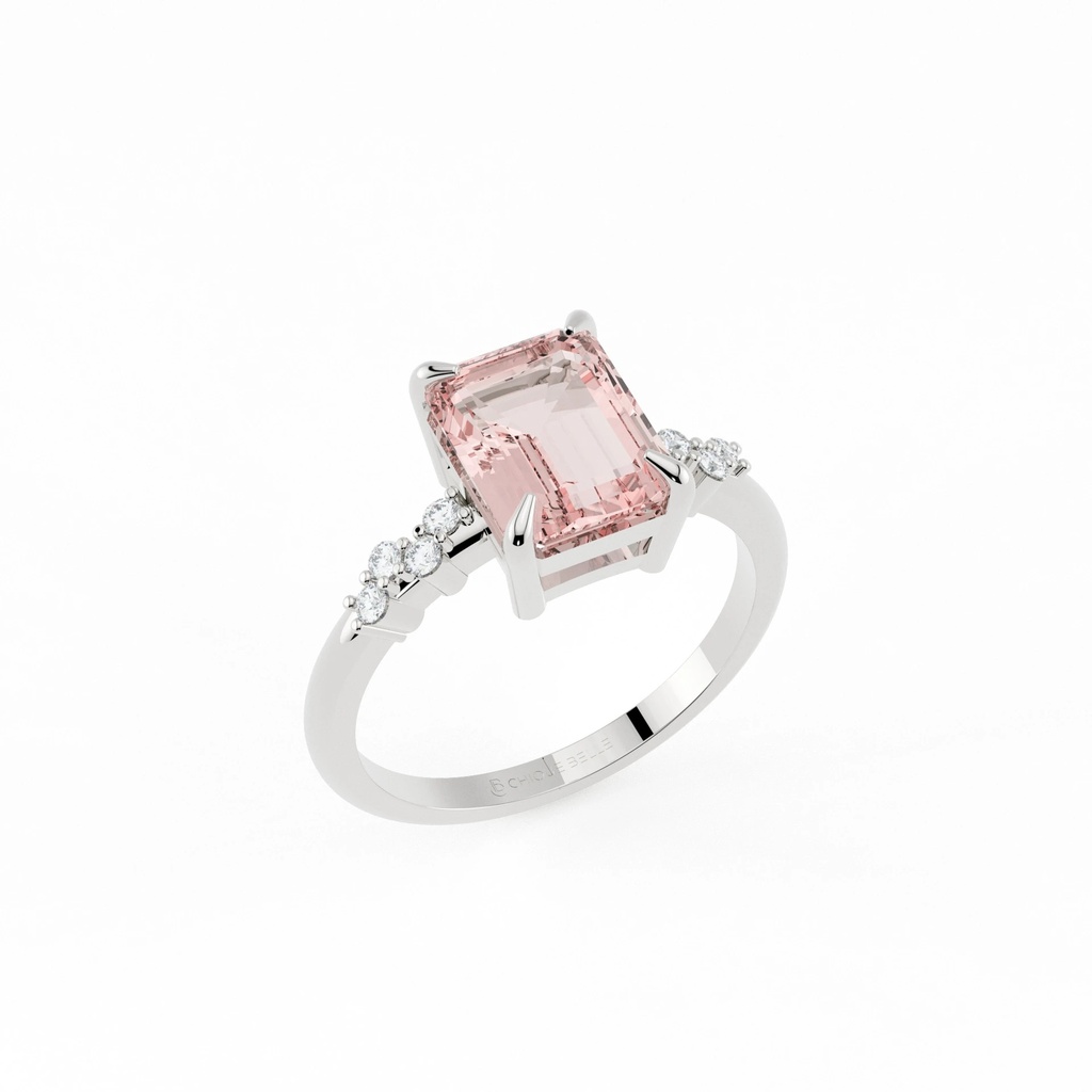 Pink Tourmaline Diamond Ring