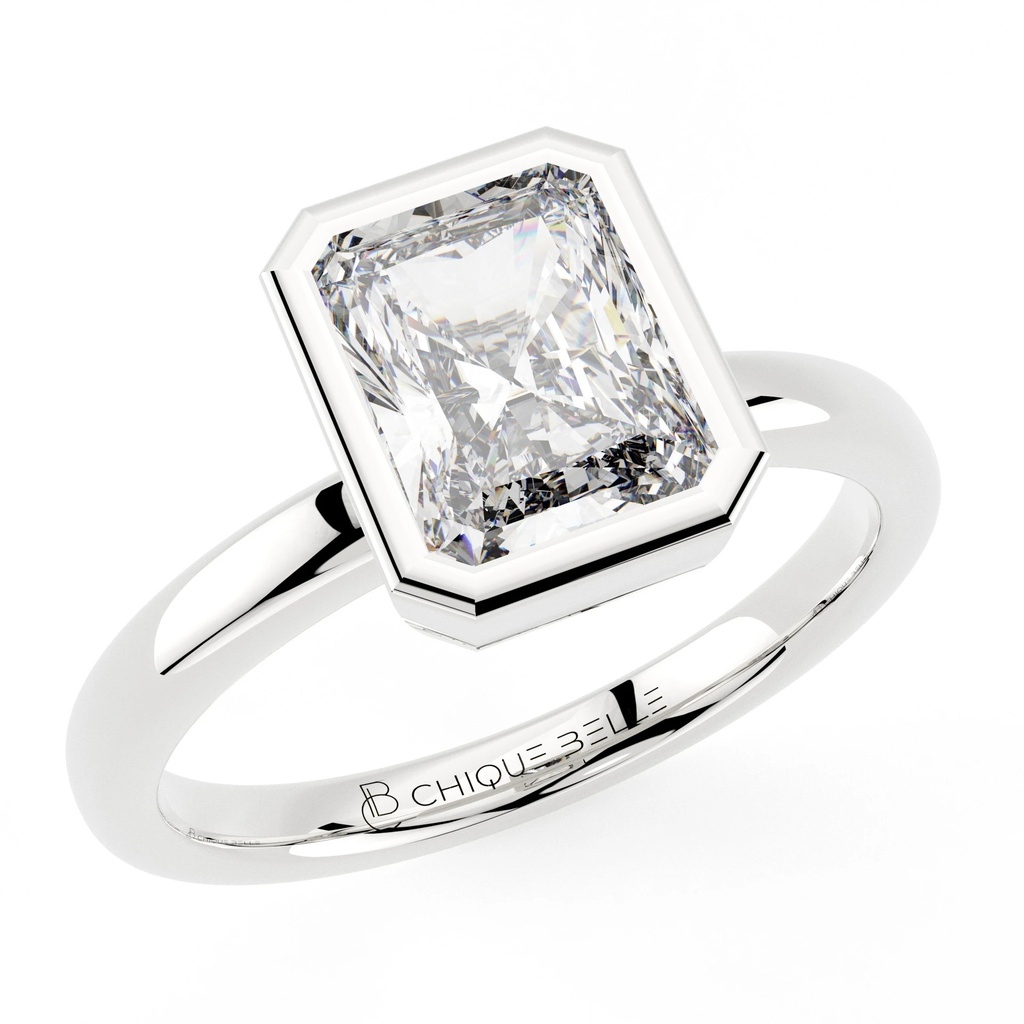 Radiant Diamond Bazel Set Engagement Ring