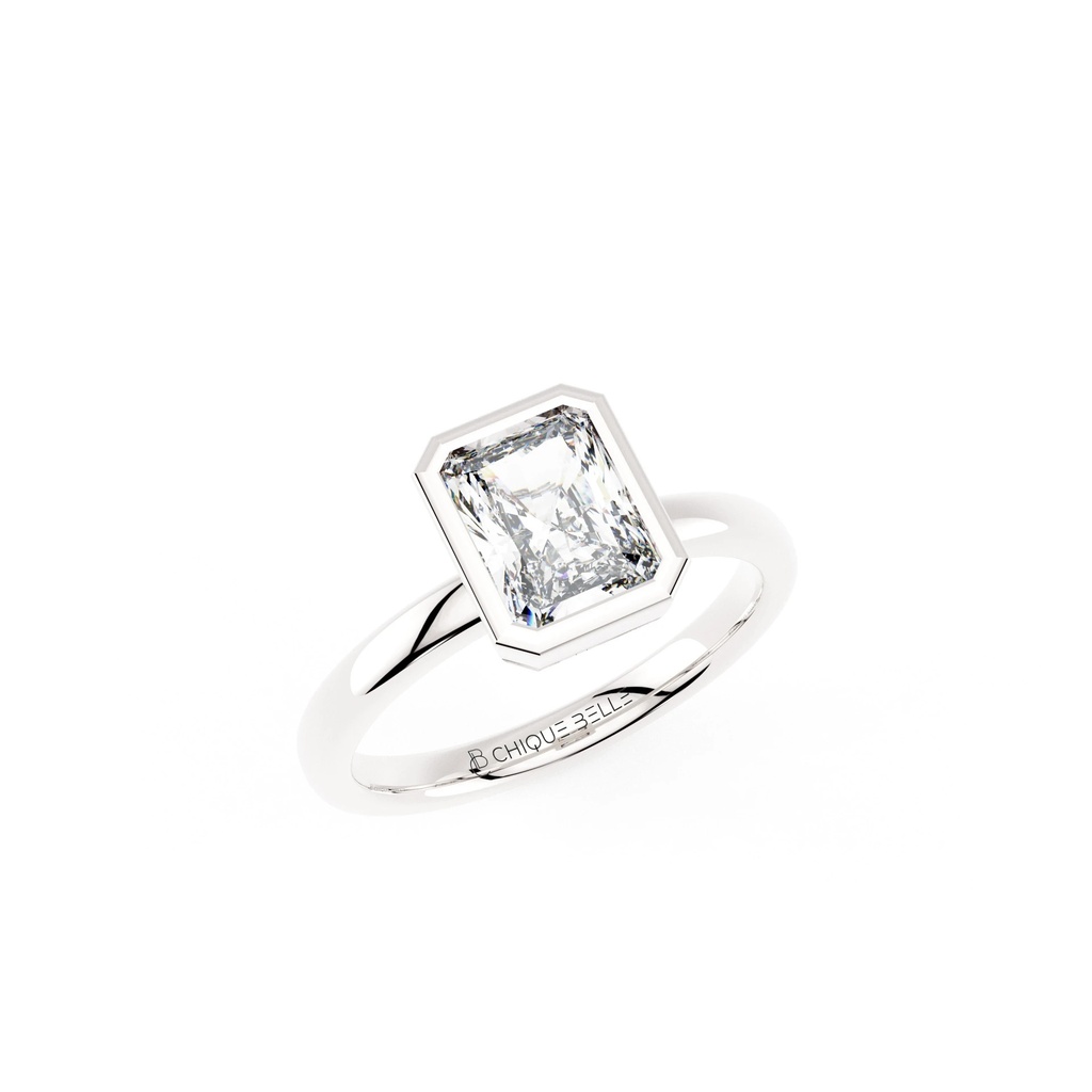 Radiant Diamond Bazel Set Engagement Ring