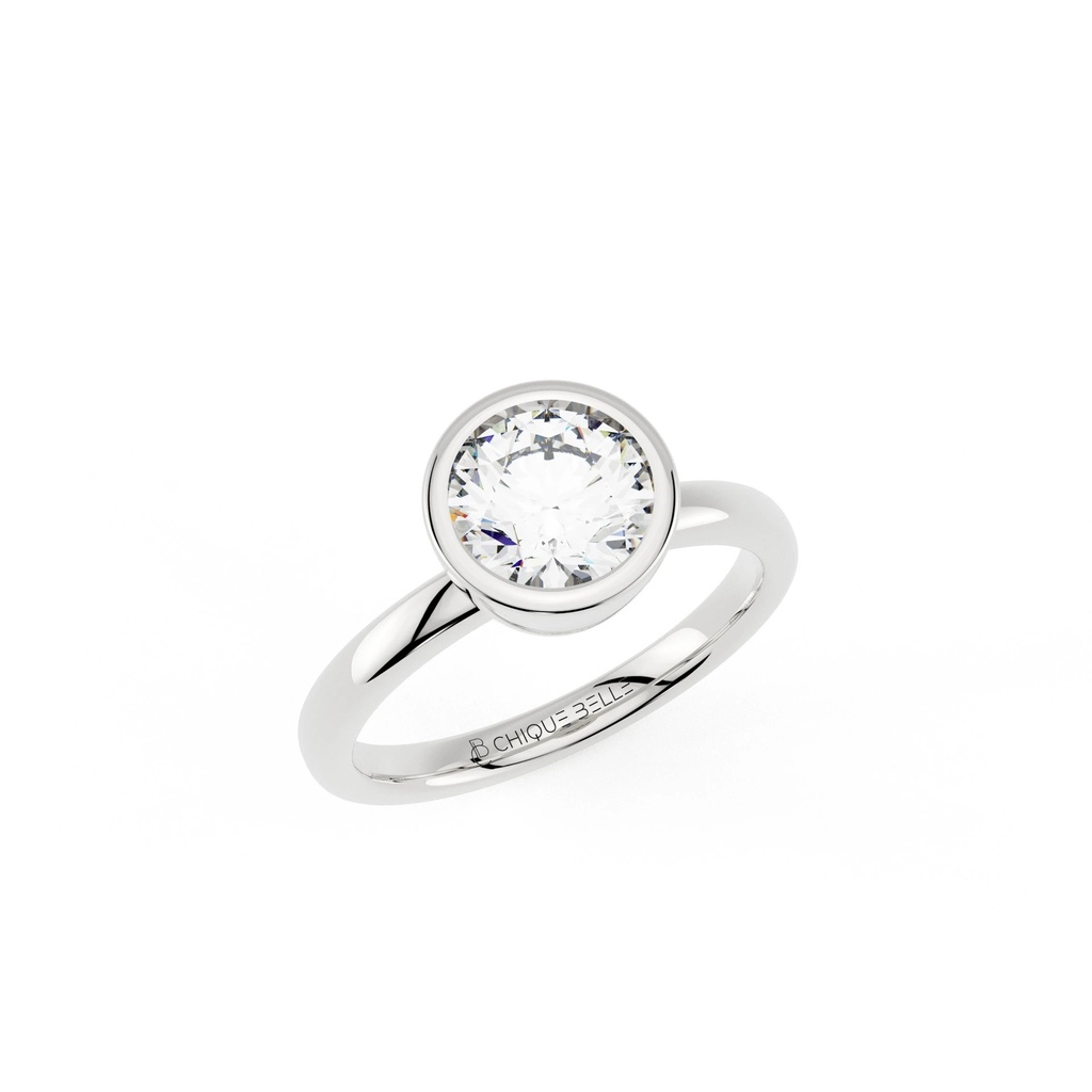 Round Diamond Bazel Set Engagement Ring