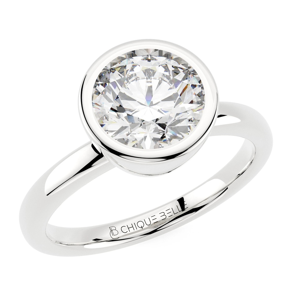 Round Diamond Bazel Set Engagement Ring