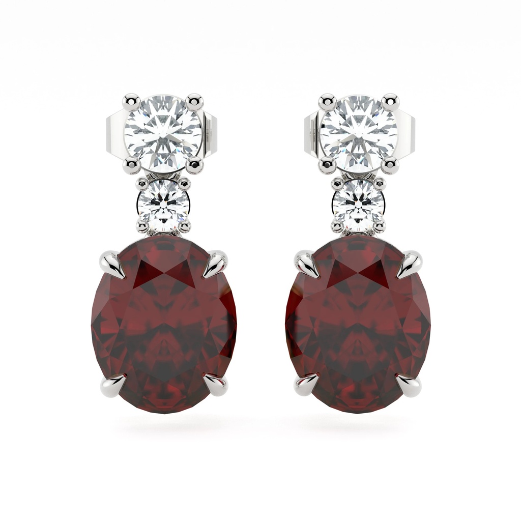 Ruby Drop Diamond Earrings