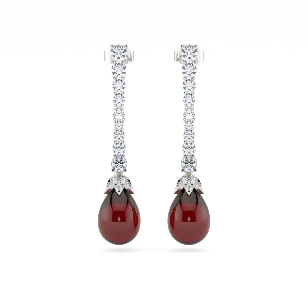 Rubyllite Tear Drop Long Earrings