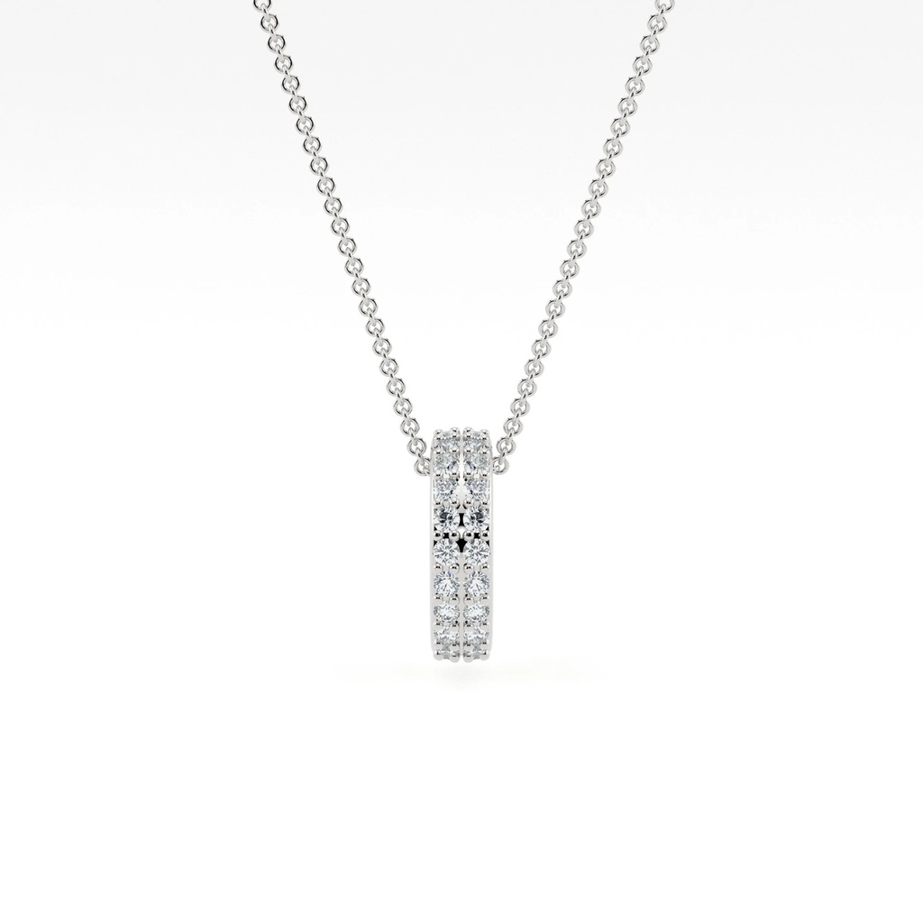 Round Stacked Diamond Charm