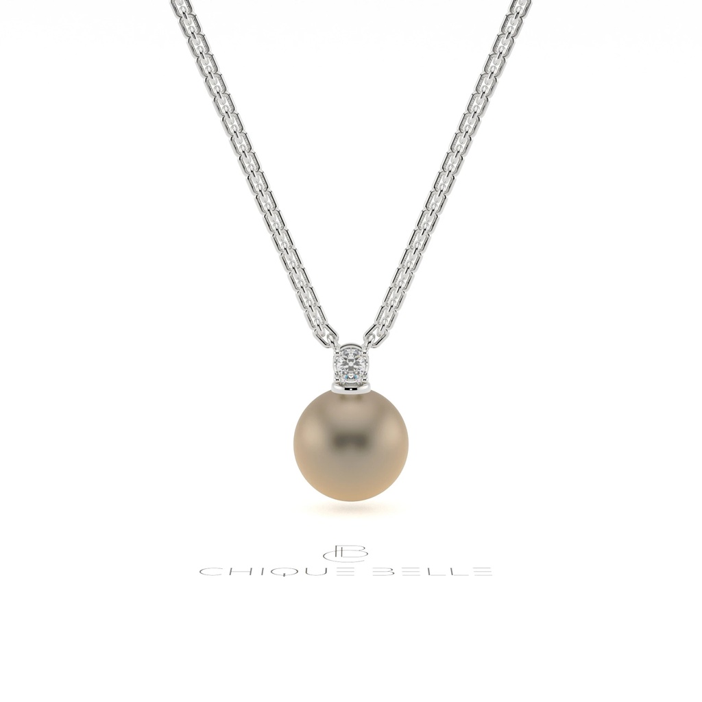 Pearl Drop Diomand Studded Necklace