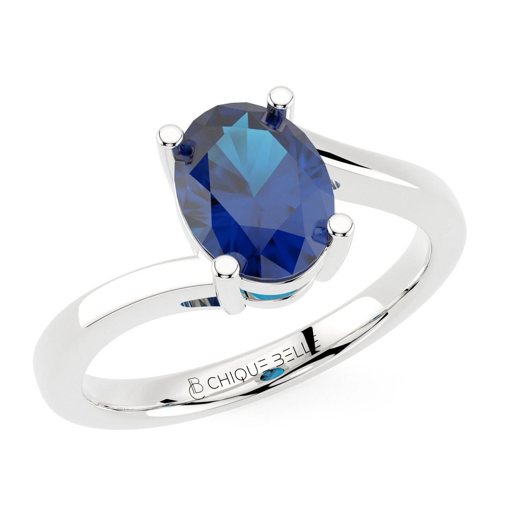 Blue Topaz Twisted Shank Ring