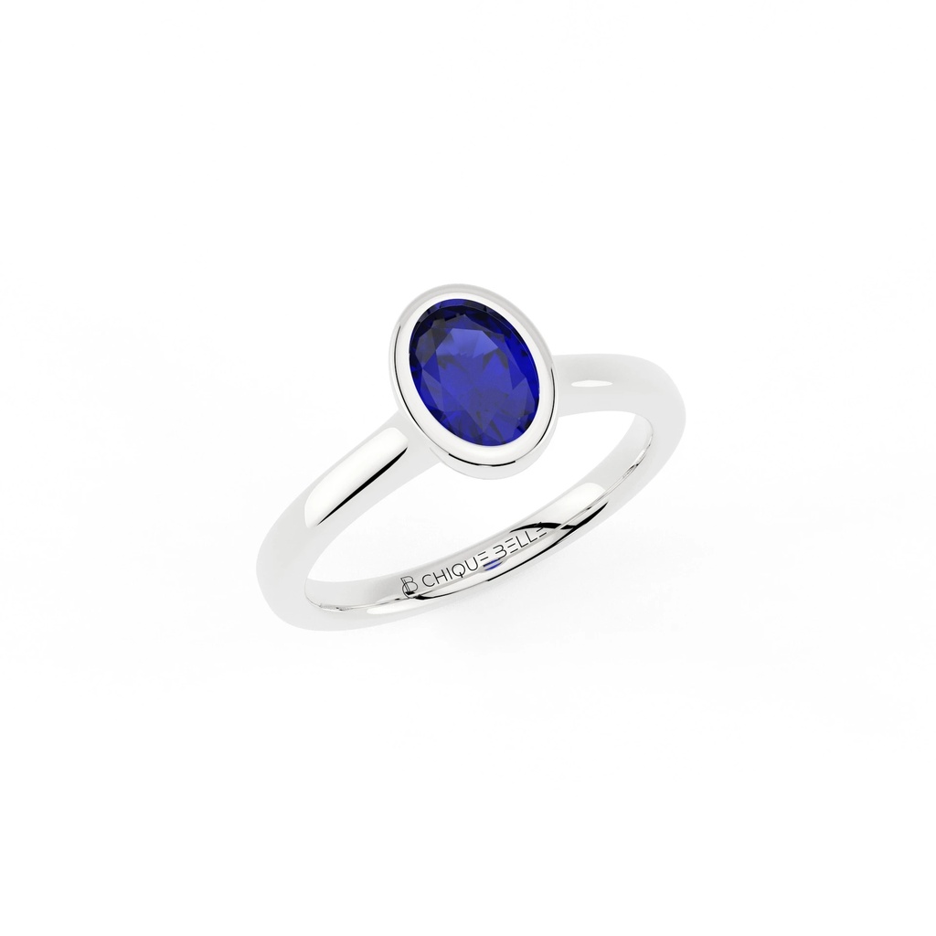 Classic Blue Sapphire Oval Bazel Ring